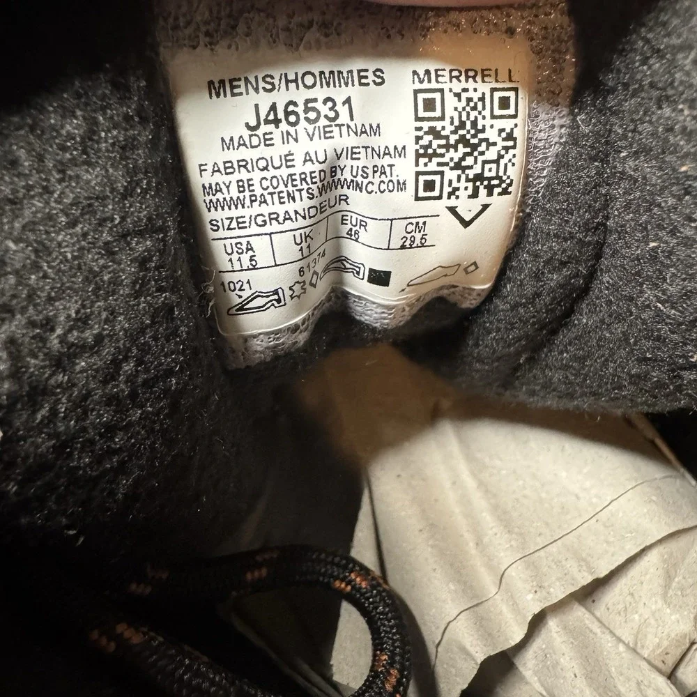 MERRELL Bracken Phoenix 2 Mid Thermo Waterproof J46531‎ Brown Boots Men's 11.5